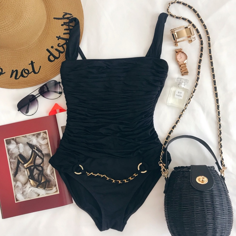 Black one piece bleu rod beattie bikini